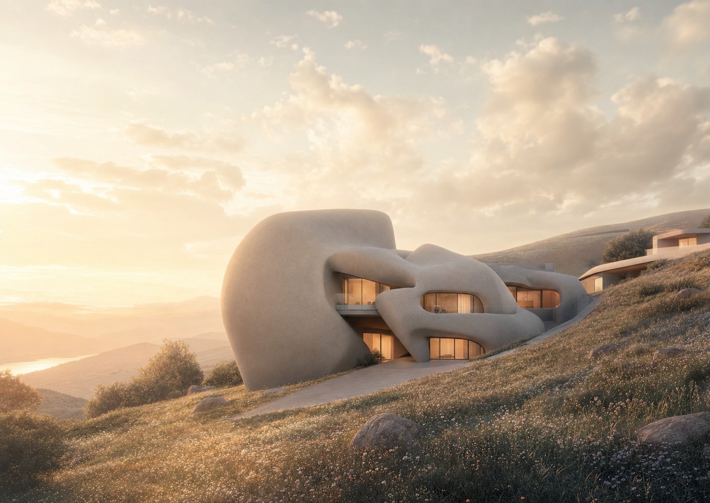 render variation — the residence in its landscape